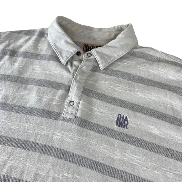 Tony Hawk Men's Light Striped Casual Short Sleeve Polo Shirt Hawk Logo Size S. - Picture 6 of 11